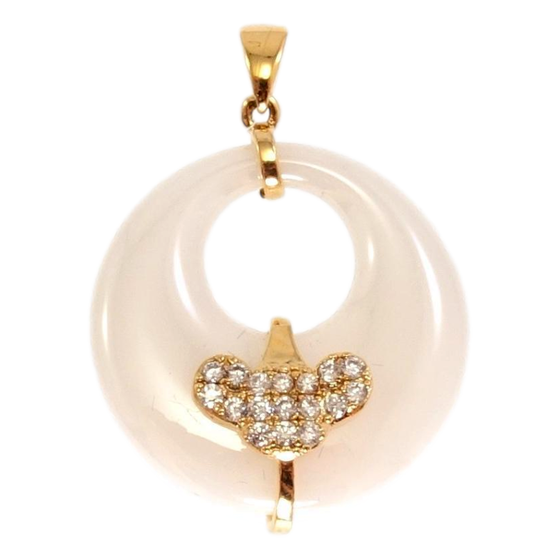 Кулон Xuping Позолота 18K Кольцо из белой керамики с декоративной накладкой фото №1 Кулон Xuping Позолота 18K Кольцо из белой керамики с декоративной накладкой фото №1