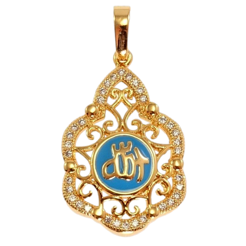 Кулон Xuping Позолота 18K Фігурна підвіска з емаллю, цирконієм та написом Аллах фото №1