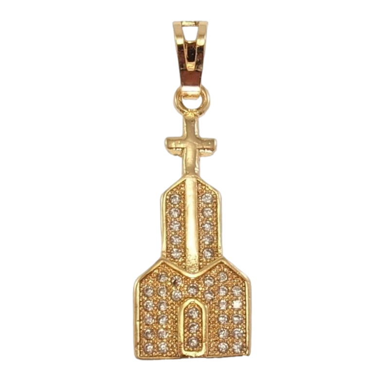 Кулон Xuping Позолота 18K Храм инкрустация цирконием фото №1 Кулон Xuping Позолота 18K Храм инкрустация цирконием фото №1