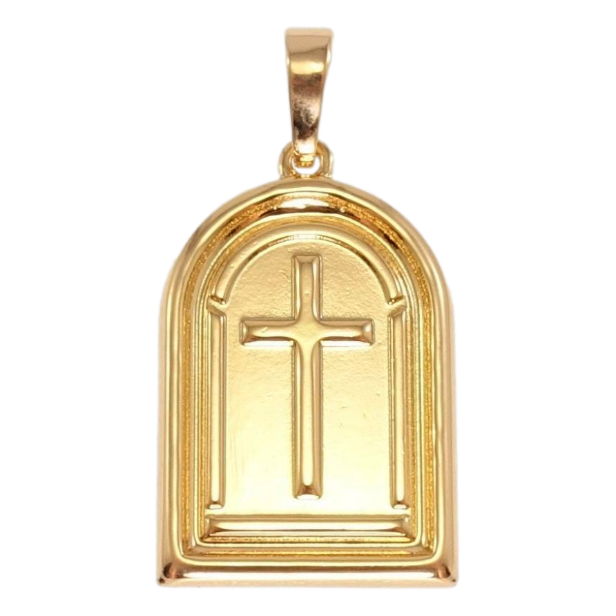 Кулон Xuping Позолота 18K Ладанка с Крестом фото №1
