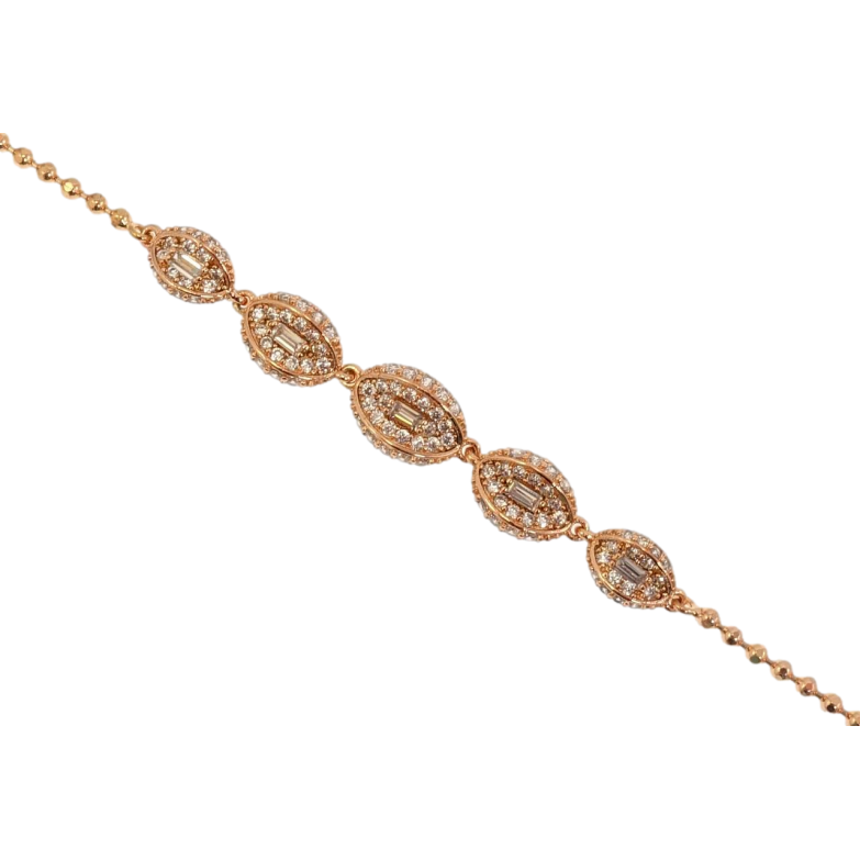 Браслет Позолота Xuping РВ Плетіння Перлина з овальними вставками з цирконію довжина з доп.замком 16-19см фото №1 Браслет Позолота Xuping РВ Плетіння Перлина з овальними вставками з цирконію довжина з доп.замком 16-19см фото №1