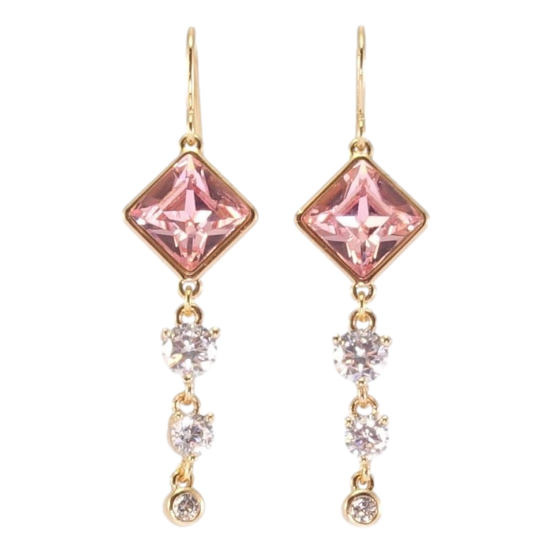 Серьги Xuping цвет 18K с кристаллами Swarovski французский замок Кристаллы Rose с тремя кристаллами фото №1