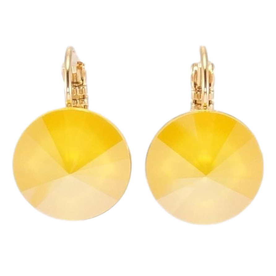 Серьги Xuping цвет 18K с кристаллами Swarovski французский замок Кристаллы Buttercup ø 14мм фото №1