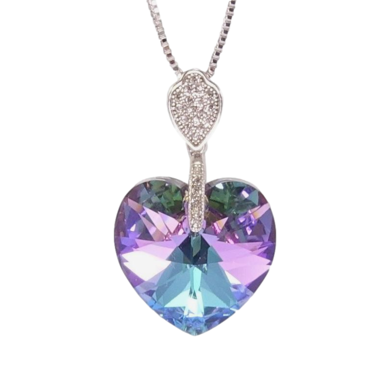 Кулон Xuping колір Родій з кр-ми Swarovski на ланцюжку Кристальне серце Paradise Shine довжина 40,5-46см х 1мм фото №1 Кулон Xuping колір Родій з кр-ми Swarovski на ланцюжку Кристальне серце Paradise Shine довжина 40,5-46см х 1мм фото №1