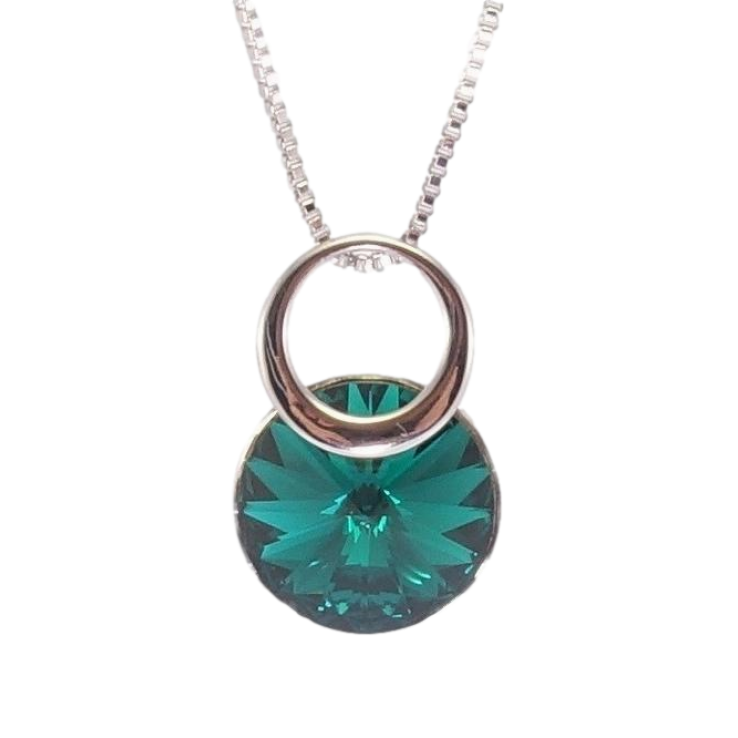 Кулон Xuping цвет Родий с кр-ми Swarovski на ц-ке Кристалл Blue Zircon с колечком длина 39,5-44,5см х 1мм фото №20