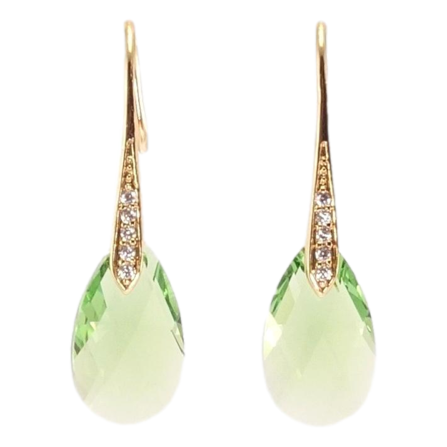 Сережки Xuping колір 18K з кристалами Swarovski французький замок Кристали Peridot фото №1