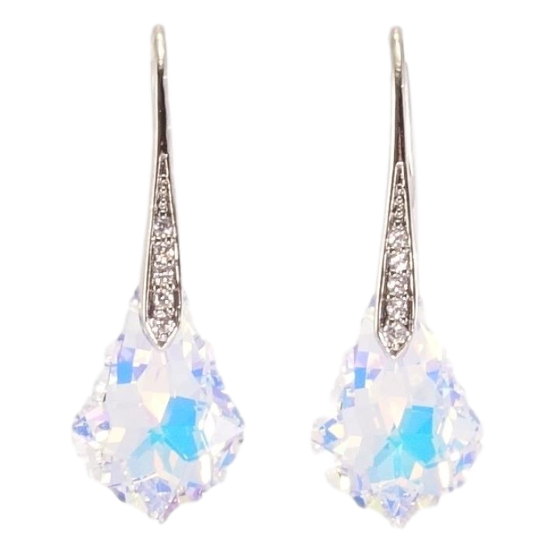 Сережки Xuping колір Родій з кристалами Swarovski французький замок Кристал Shimmer фото №1