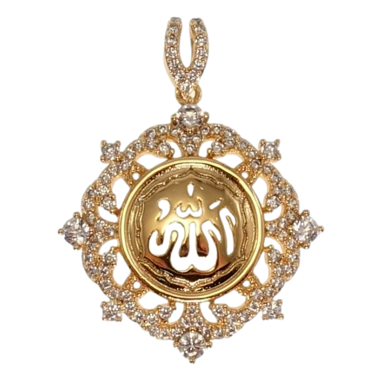 Кулон Xuping Позолота 18K Изящная подвеска с цирконием и надписью Аллах фото №1