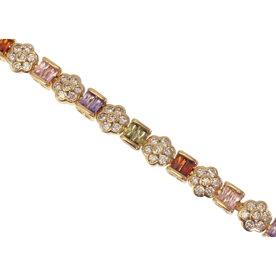 Браслет Xuping Позолота 18K Цветочки с цветными кристаллами длина 19см х 5-7мм фото №1 Браслет Xuping Позолота 18K Цветочки с цветными кристаллами длина 19см х 5-7мм фото №1