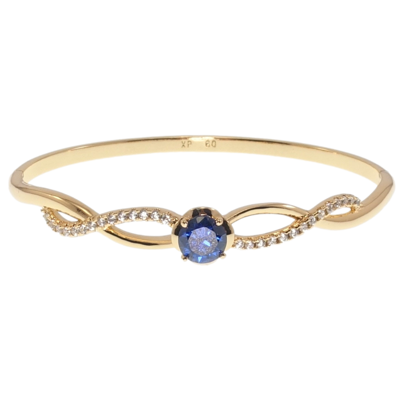 Браслет Xuping Позолота 18K Утонченность с синим кристаллом ø 6см фото №1 Браслет Xuping Позолота 18K Утонченность с синим кристаллом ø 6см фото №1