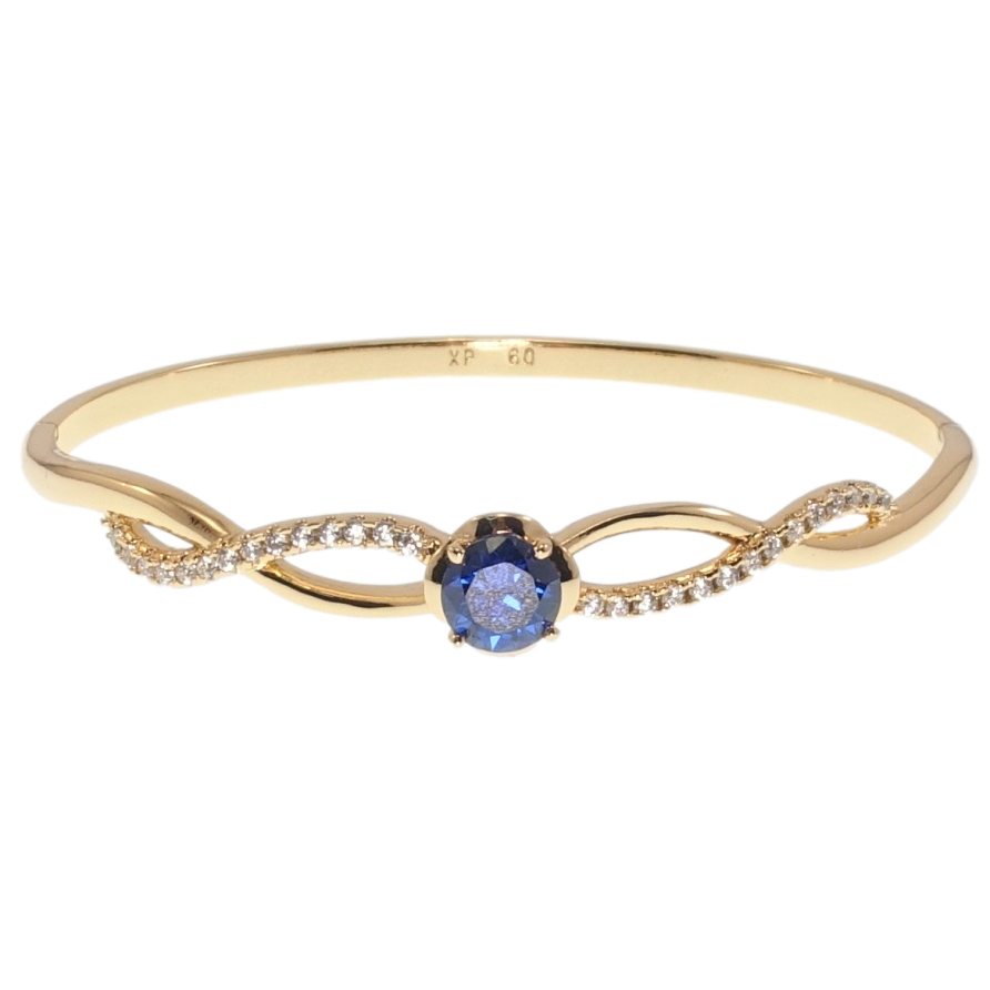 Браслет Xuping Позолота 18K Утонченность с синим кристаллом ø 6см фото №1 Браслет Xuping Позолота 18K Утонченность с синим кристаллом ø 6см фото №1