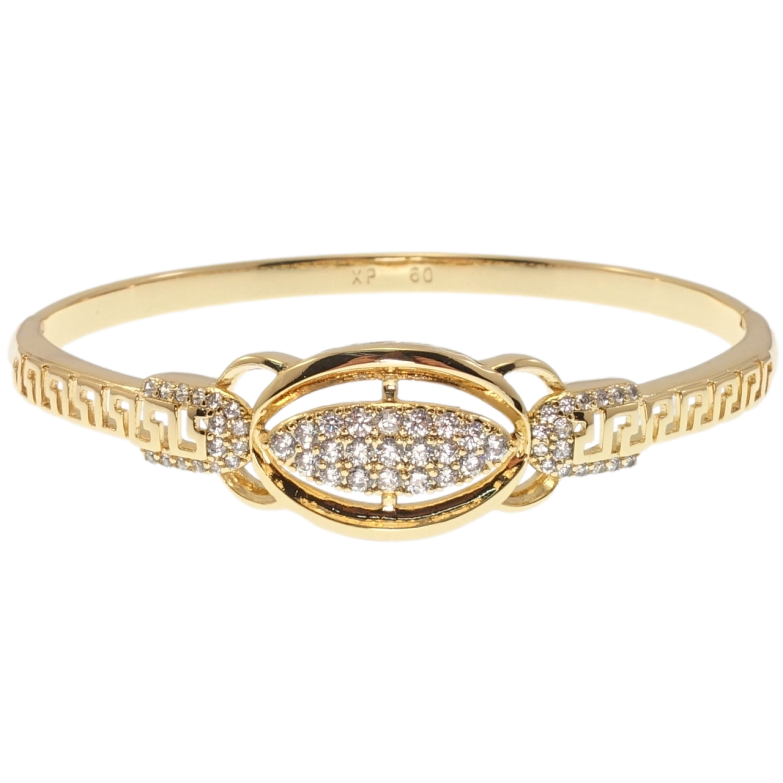 Браслет Xuping Позолота 18K Меандровый орнамент с декоративной вставкой ø 6см фото №1 Браслет Xuping Позолота 18K Меандровый орнамент с декоративной вставкой ø 6см фото №1