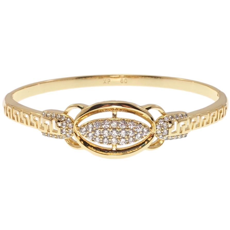 Браслет Xuping Позолота 18K Меандровый орнамент с декоративной вставкой ø 6см фото №1 Браслет Xuping Позолота 18K Меандровый орнамент с декоративной вставкой ø 6см фото №1