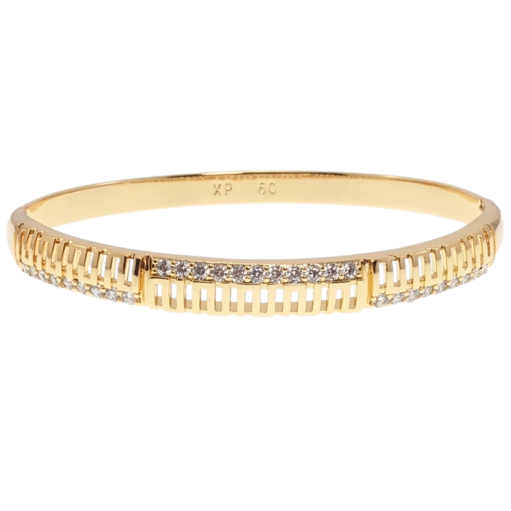 Браслет Xuping Позолота 18K Резной орнамент с дорожками циркония ø 6см фото №17 Браслет Xuping Позолота 18K Резной орнамент с дорожками циркония ø 6см фото №17