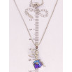 Кулон Xuping колір Родій із кр-ми Swarovski на ланцюжку Фея на кристальному кубі Capri Blue дл. 40-45см х 1мм фото №2