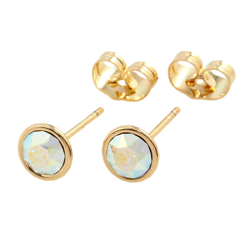 Серьги Xuping цвет 18K с кристаллами Swarovski пусеты Кристаллы АВ ø 7мм фото №1