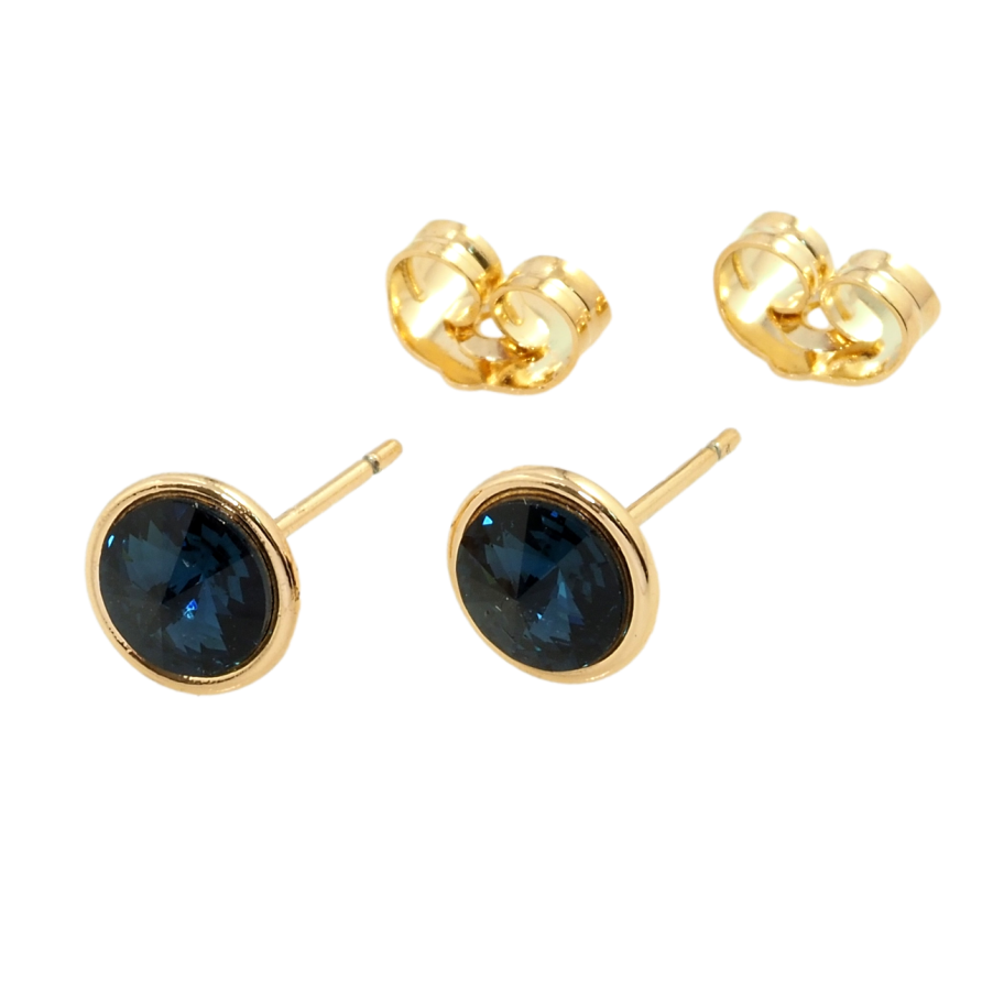 Серьги Xuping цвет 18K с кристаллами Swarovski пусеты Кристаллы Montana ø 8мм фото №1 Серьги Xuping цвет 18K с кристаллами Swarovski пусеты Кристаллы Montana ø 8мм фото №1