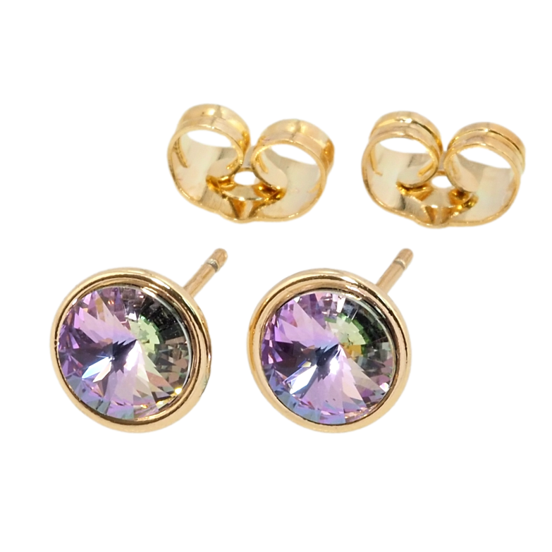 Сережки Xuping колір 18K з кристалами Swarovski пусети Кристали Paradise Shine ø 8мм фото №1