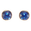 Сережки Xuping колір 18K з кристалами Swarovski пусети Кристали Capri Blue ø 10мм фото №2