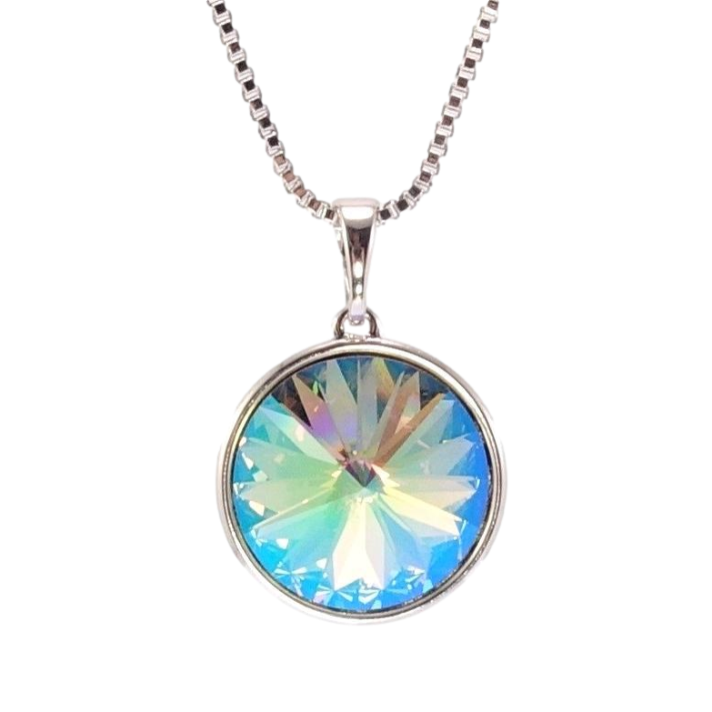 Кулон Xuping цвет Родий с кр-ми Swarovski на цепочке Кристалл Peridot Shimmer ø 16мм длина 41-46см х 1мм фото №1 Кулон Xuping цвет Родий с кр-ми Swarovski на цепочке Кристалл Peridot Shimmer ø 16мм длина 41-46см х 1мм фото №1