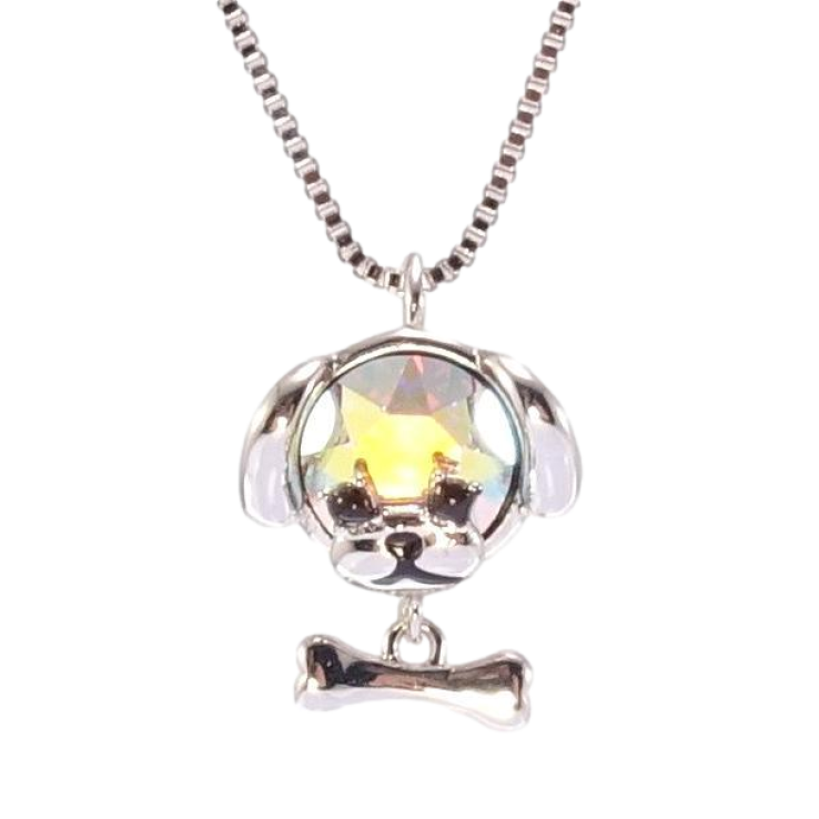 Кулон Xuping колір Родій з кр-ми Swarovski на ланцюжку Собачка кристал Shimmer довжина 39-44,5см х 1мм фото №13