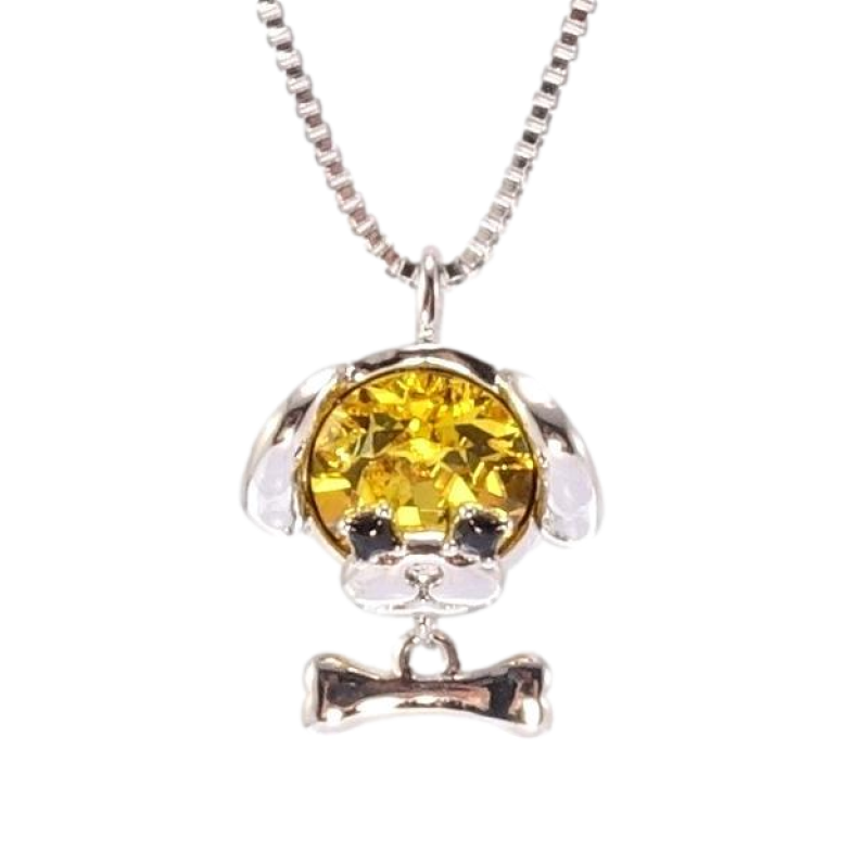 Кулон Xuping цвет Родий с кр-ми Swarovski на цепочке Собачка кристалл Sunflower длина 41-46см х 1мм фото №1 Кулон Xuping цвет Родий с кр-ми Swarovski на цепочке Собачка кристалл Sunflower длина 41-46см х 1мм фото №1