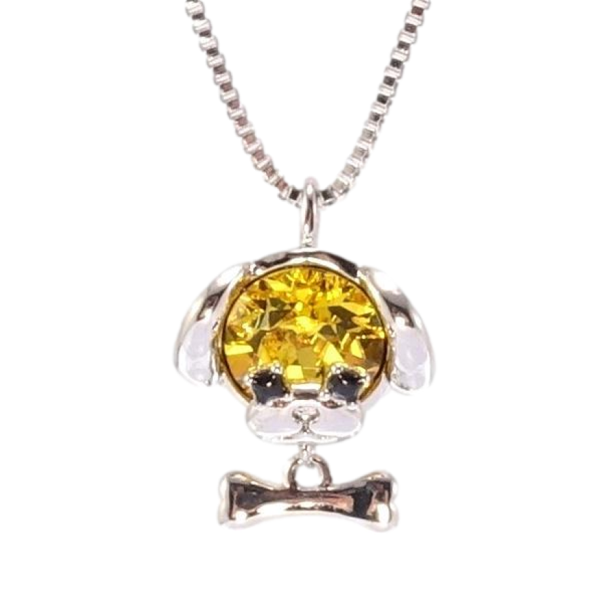Кулон Xuping колір Родій з кр-ми Swarovski на ланцюжку Собачка кристал Sunflower довжина 41-46см х 1мм фото №1 Кулон Xuping колір Родій з кр-ми Swarovski на ланцюжку Собачка кристал Sunflower довжина 41-46см х 1мм фото №1