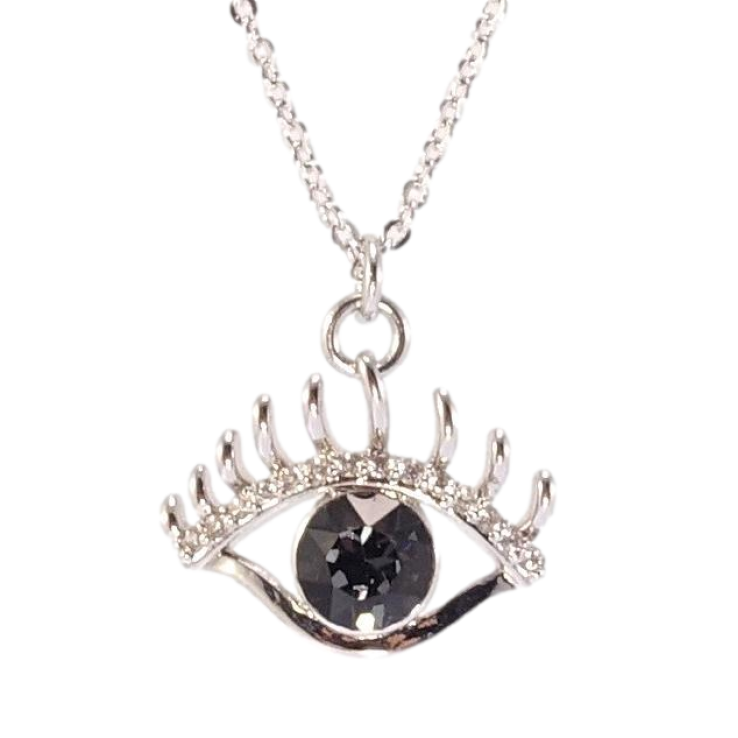 Кулон Xuping колір Родій з кр-ми Swarovski на ланцюжку Око з кристалом Jet довжина 39-44см х 1мм фото №13