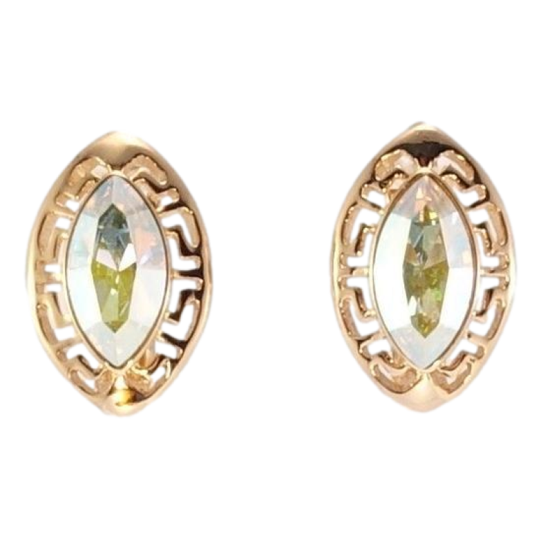 Сережки Xuping колір 18K з кристалами Swarovski англійський замок Грецькі мотиви з кристалом Luminous Green фото №1