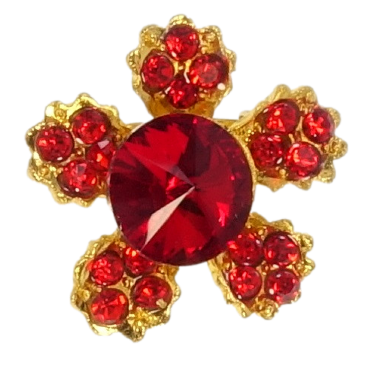 Брошка Квітка з червоних страз фото №19
