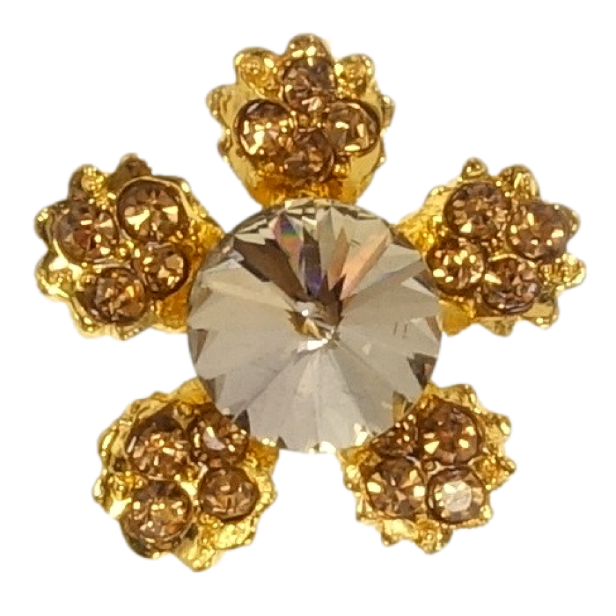 Брошь Цветок из коричневых страз фото №1