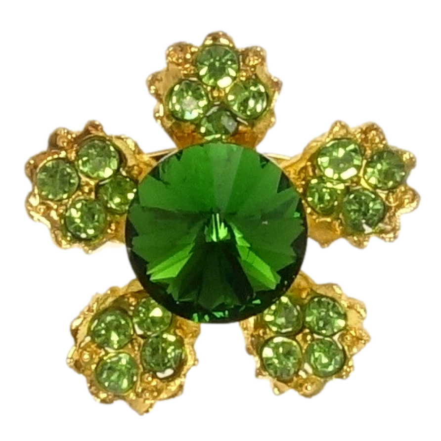 Брошь Цветок из зеленых страз фото №1