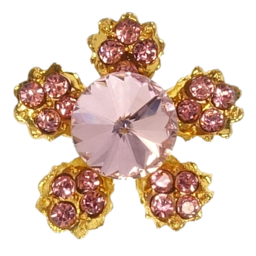 Брошка Квітка з рожевих страз фото №1