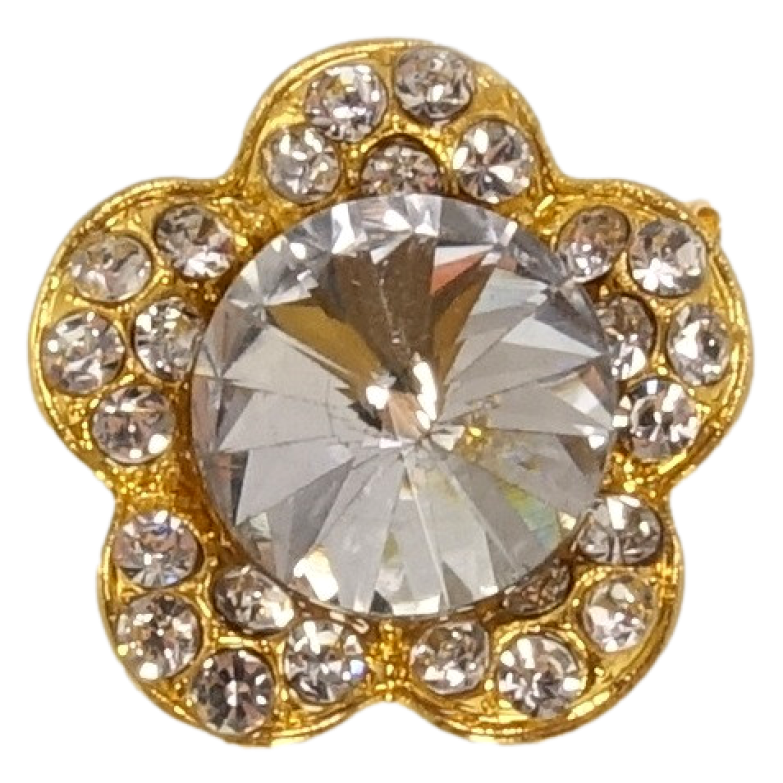 Брошь Цветок с стразами фото №1