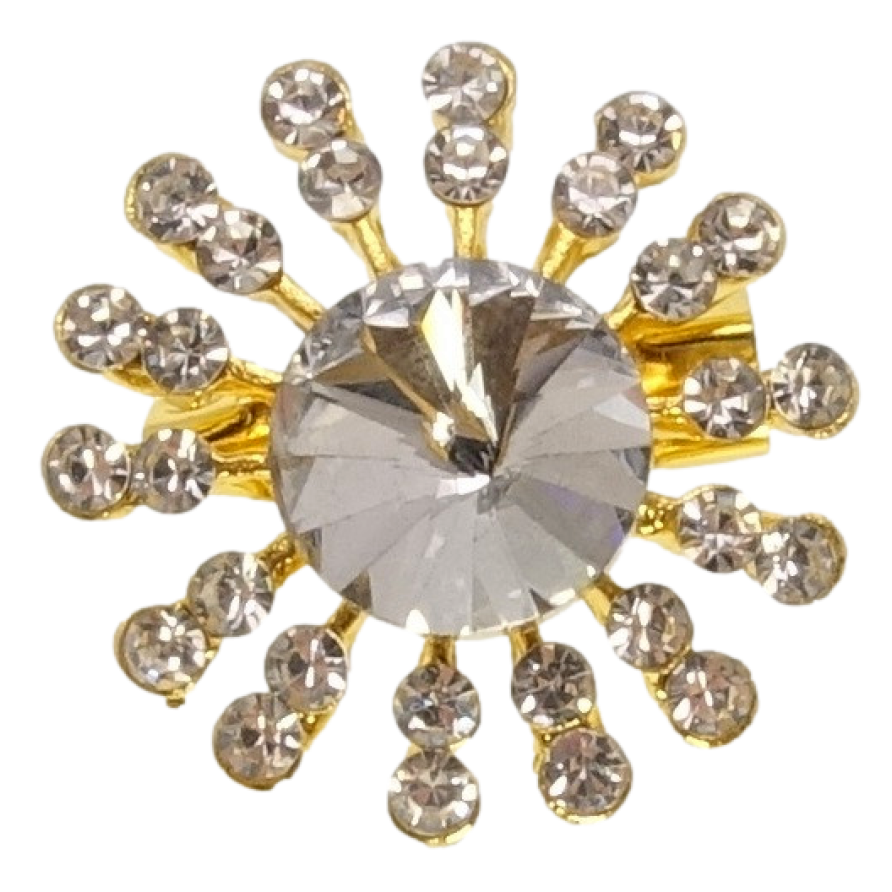 Брошка Сніжинка зі стразами фото №1