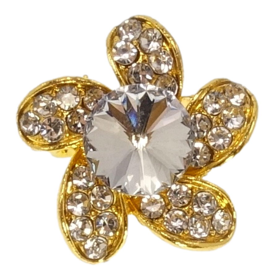 Брошка Квітка зі стразами фото №1