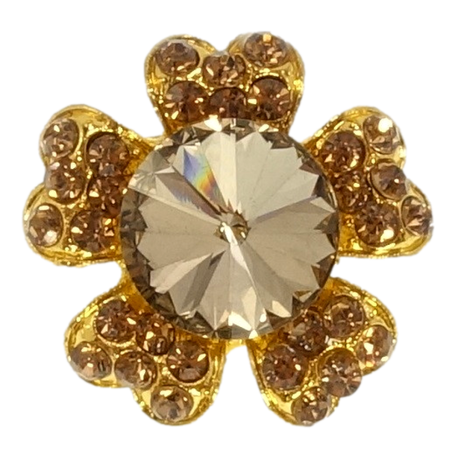Брошь Цветок с коричневыми стразами фото №1 Брошь Цветок с коричневыми стразами фото №1