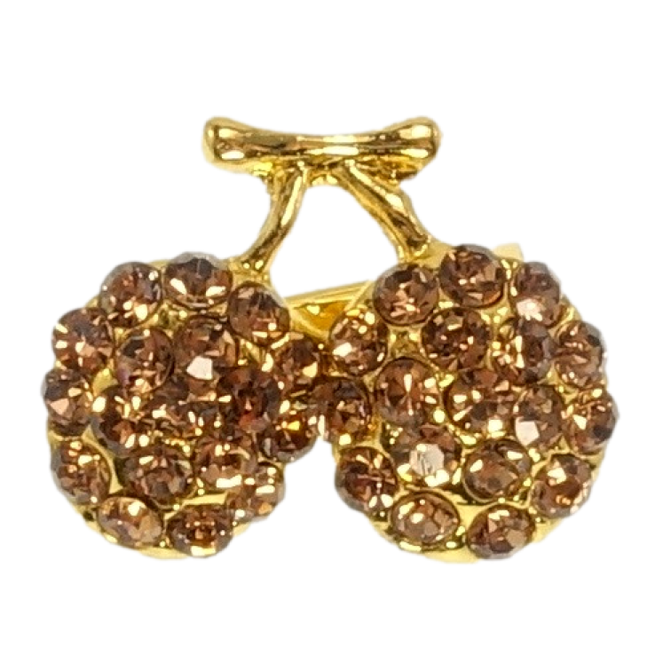 Брошь Сливы с коричневыми стразами фото №21