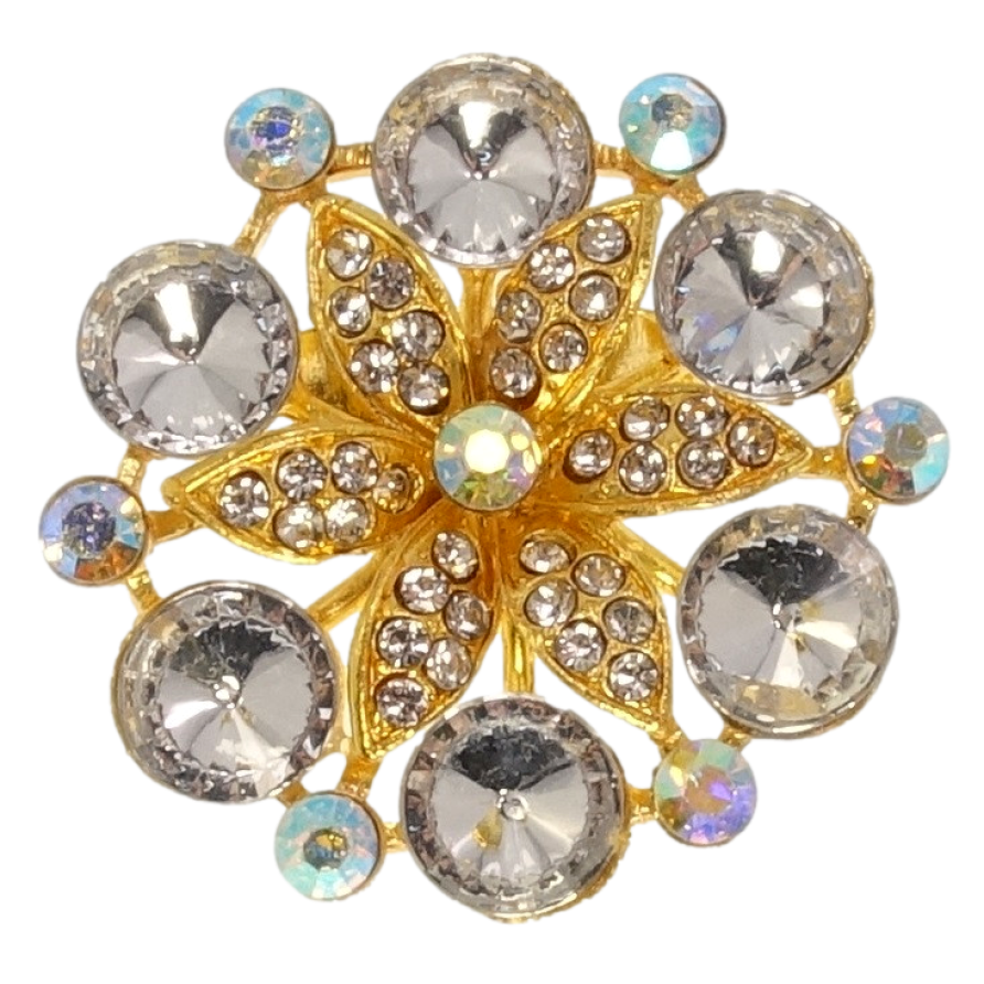 Брошь Цветок с стразами фото №1
