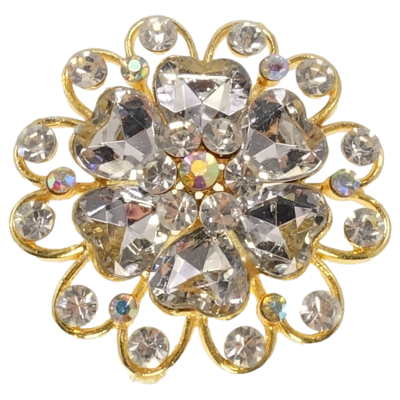 Брошка Квітка зі стразами фото №2