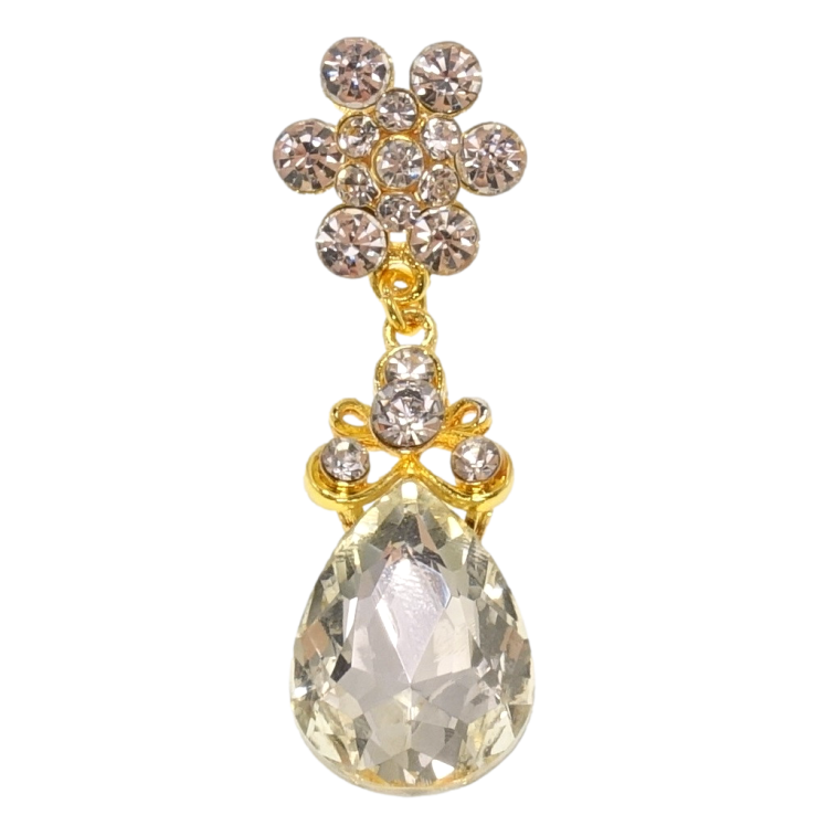 Брошка Квітка з кристальною підвіскою фото №11