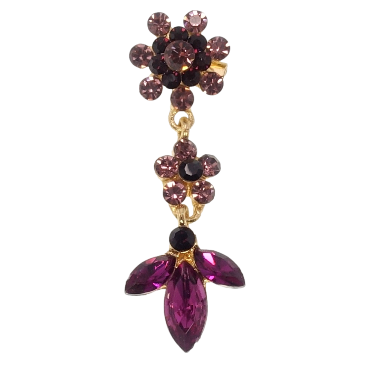 Брошка Квіточки з бордових страз фото №22