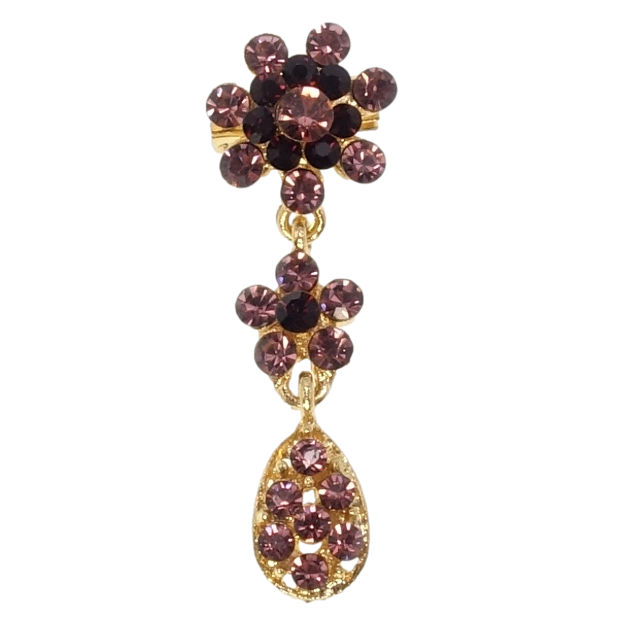 Брошь Цветочки из бордовых страз фото №1 Брошь Цветочки из бордовых страз фото №1