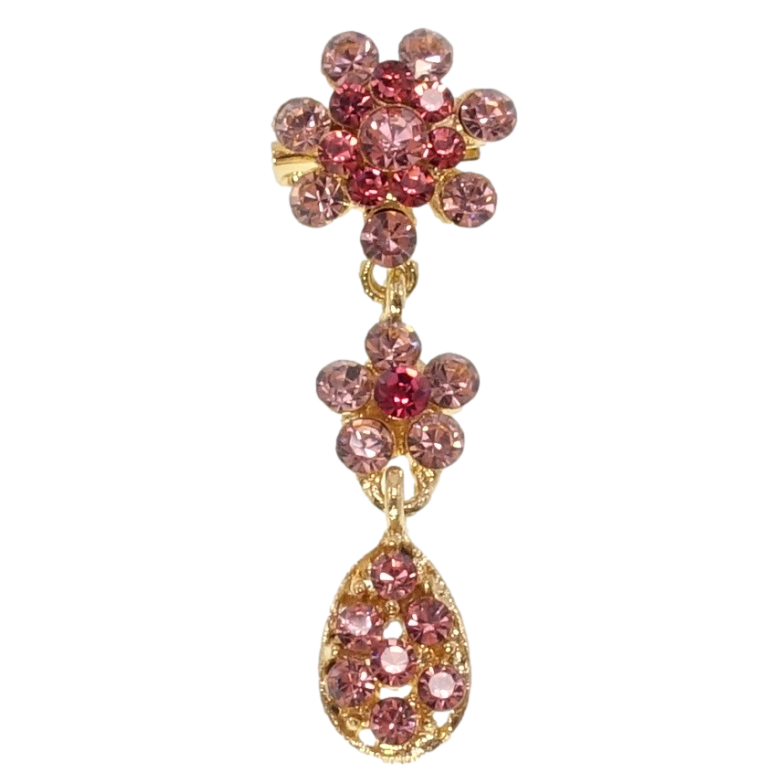 Брошь Цветочки из розовых страз фото №1