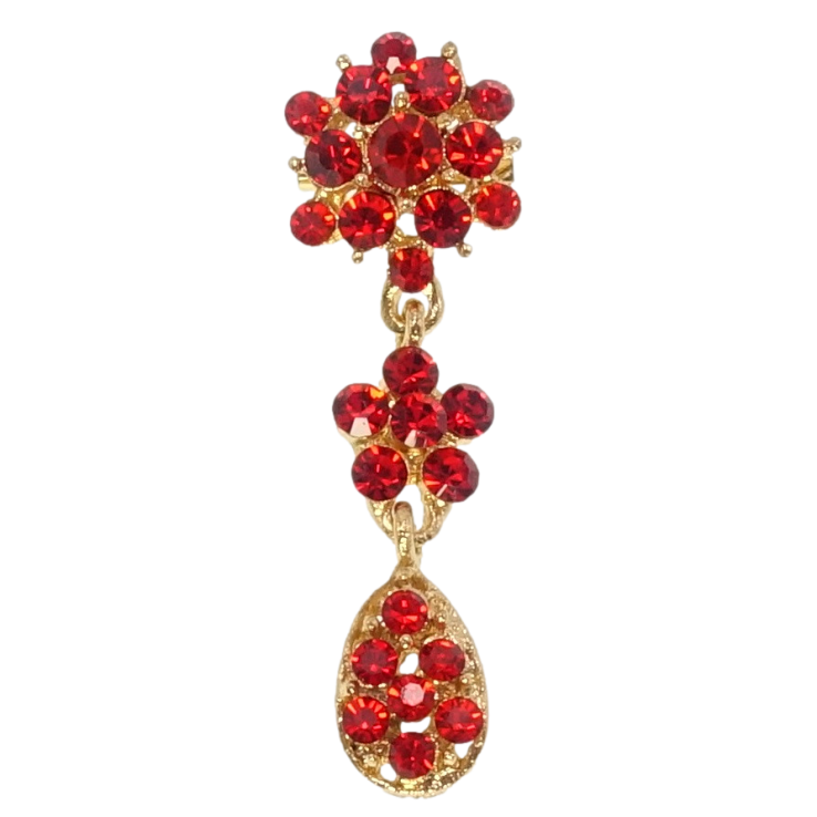 Брошка Квіточки з червоних страз фото №8 Брошка Квіточки з червоних страз фото №8