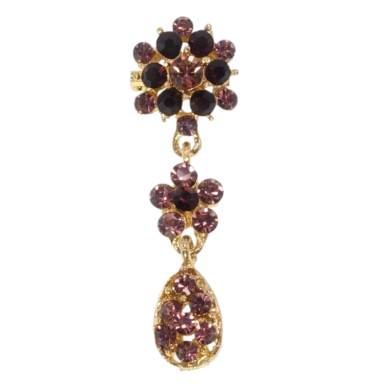 Брошь Цветочки из бордовых страз фото №1 Брошь Цветочки из бордовых страз фото №1