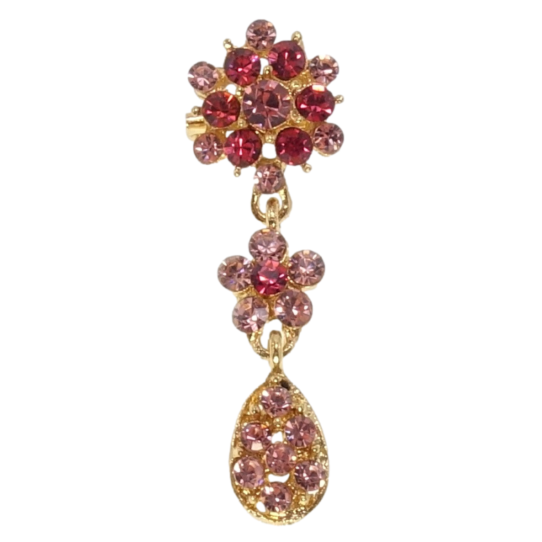 Брошка Квіточки з рожевих страз фото №1