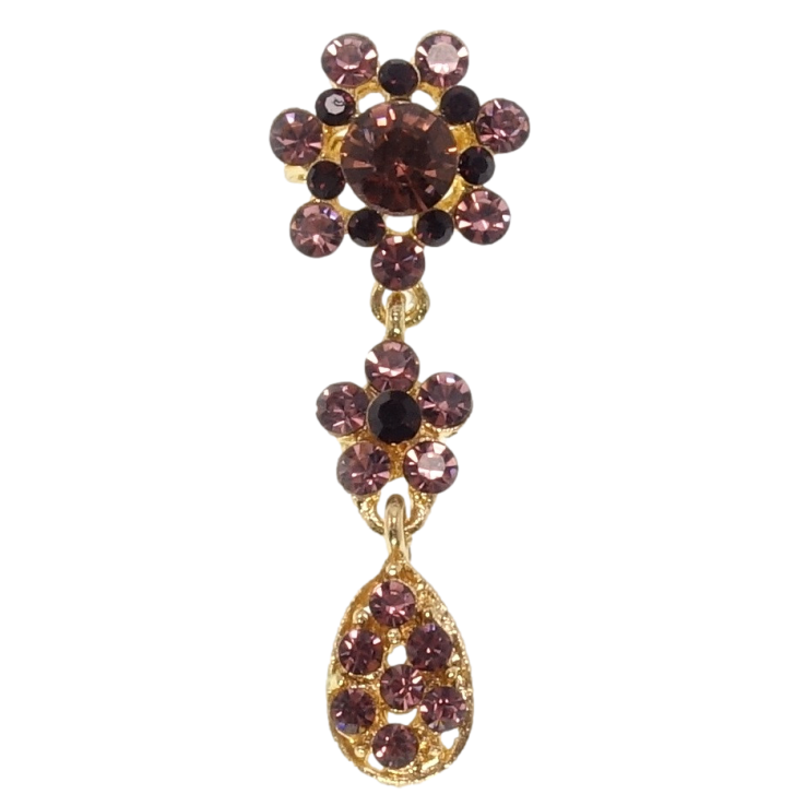 Брошка Квіточки з бордових страз фото №23