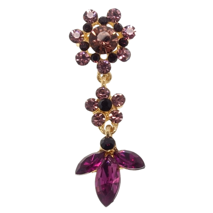 Брошка Квіточки з бордових страз фото №20