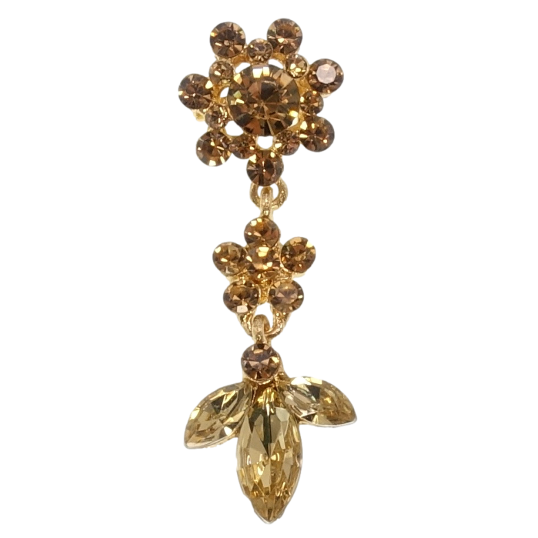 Брошь Цветочки из золотистых страз фото №2
